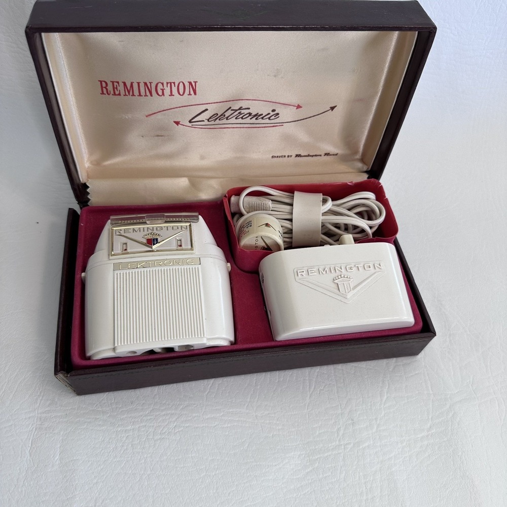 Remington Lektronic Electric Shaver Model BOS w/ Case Vintage Mid Century 1960's